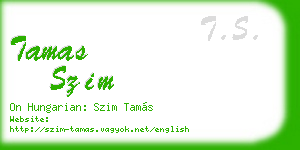 tamas szim business card